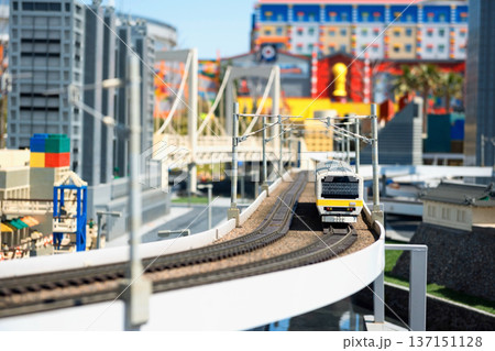 Lego jr local train run on railway at Japan Legoland, Nagoya 137151128