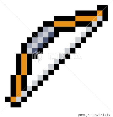 Pixel Art Bow and Arrow Video Game Weapon Icon Pixel Art Bow and Arrow Video Game Weapon Icon 137151715