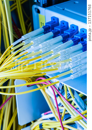 high speed internet provider router with optical cables 137151768