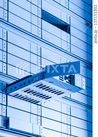 hard drive repair concept - hard disk inside tray is pulled out hard drive repair concept - hard disk inside tray is pulled out 137151802