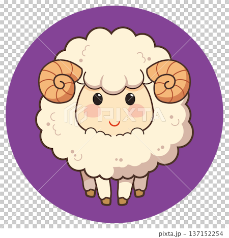 Cute sheep illustration material 137152254