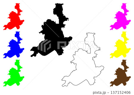 Noginsk city (Russia, Russian Federation) map vector illustration, scribble sketch Bogorodsk map 137152406