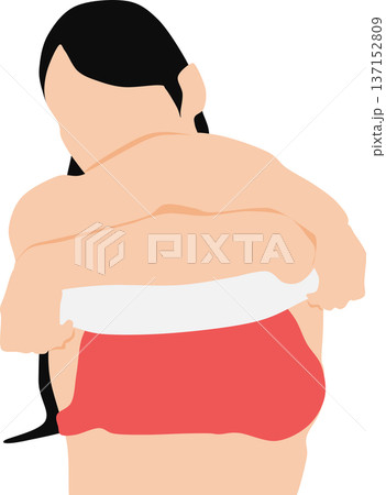 ダイエットに成功した女性のイラスト 137152809