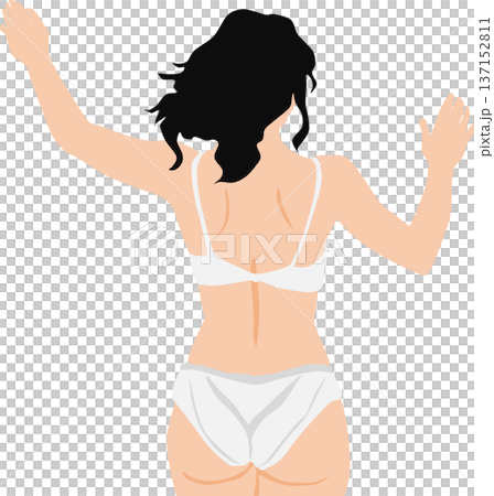 ダイエットに成功した女性のイラスト 137152811