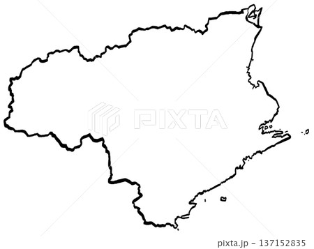 徳島県地図のイラスト (筆タッチ) シンプル 徳島県地図のイラスト (筆タッチ) シンプル 137152835