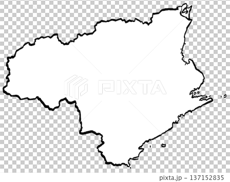 Tokushima Prefecture Map Illustration (Brush Touch) Simple Tokushima Prefecture Map Illustration (Brush Touch) Simple 137152835