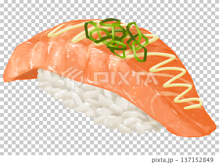 Realistic salmon mayonnaise sushi illustration 137152849