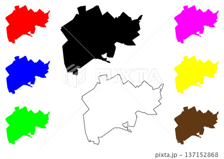 Benoni city (Republic of South Africa, RSA) map vector illustration, scribble sketch Benoni map 137152868