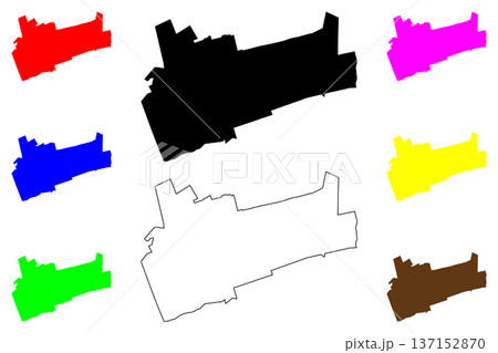 Carletonville city (Republic of South Africa, RSA) map vector illustration, scribble sketch Merafong map 137152870