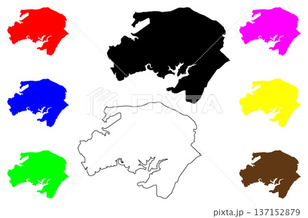 Mdantsane city (Republic of South Africa, RSA) map vector illustration, scribble sketch Mdantsane map 137152879