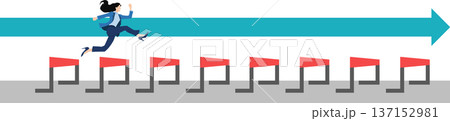 目標達成へのロードマップのイラスト 137152981