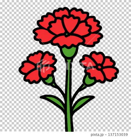 Mother's Day carnation red simple flat illustration single item front Mother's Day carnation red simple flat illustration single item front 137153039