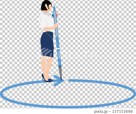 一位女商人正在進行技能再培訓的插圖 一位女商人正在進行技能再培訓的插圖 137153098