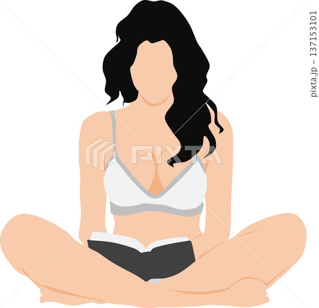 リスキリングに励むビジネスウーマンのイラスト 137153101