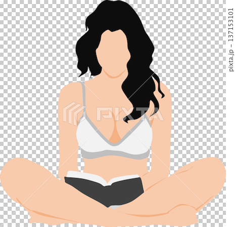 リスキリングに励むビジネスウーマンのイラスト 137153101