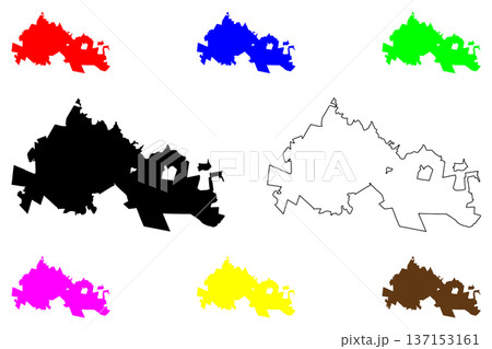 Newcastle city (Republic of South Africa, RSA) map vector illustration, scribble sketch Newcastle map 137153161
