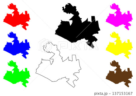 Somerset West city (Republic of South Africa, RSA) map vector illustration, scribble sketch Somerset-Wes map 137153167