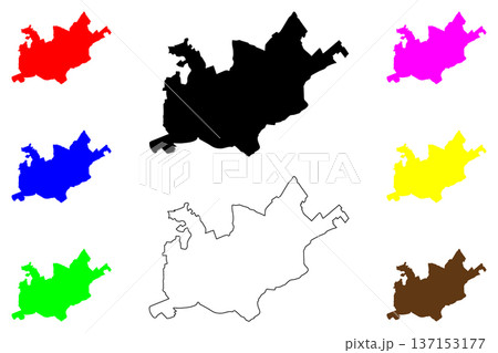 Alcala de Henares city (Kingdom of Spain) map vector illustration, scribble sketch Alcala de Henares map 137153177
