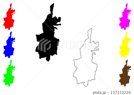 Girona city (Kingdom of Spain) map vector illustration, scribble sketch Gerona map Girona city (Kingdom of Spain) map vector illustration, scribble sketch Gerona map 137153229