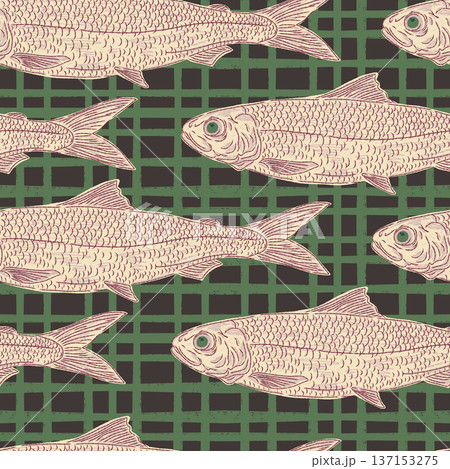 seamless pattern with fish 137153275