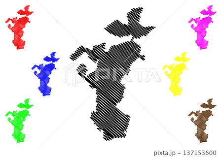 South Ronaldsay island (United Kingdom of Great Britain and Northern Ireland, Scotland, Orkney Islands) map vector illustration, scribble sketch Isle of South Ronaldsay map 137153600