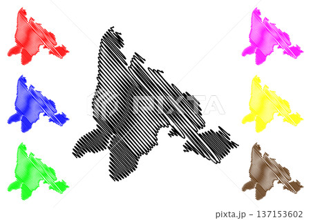 Southampton island (Canada, North America, Arctic Archipelago) map vector illustration, scribble sketch Southampton map 137153602