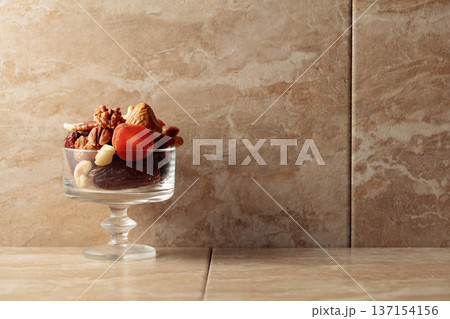 Mix of dried fruits and nuts. Mix of dried fruits and nuts. 137154156