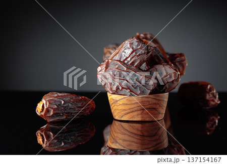 Dates on a black background. 137154167