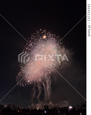 第50回江戸川花火大会の打ち上げ花火 137154345
