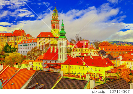 チェスキークルムロフの上に建つ聖マルティン教会 137154507