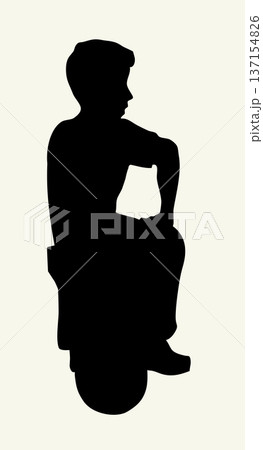 Vector drawing. Boy with ball 137154826