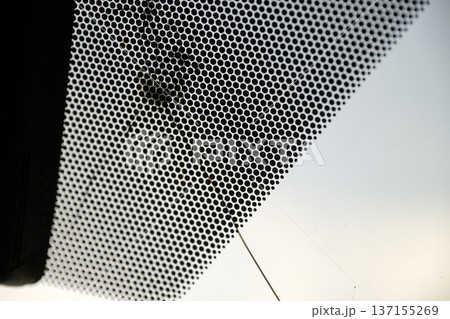 crack and impact on windshield 137155269