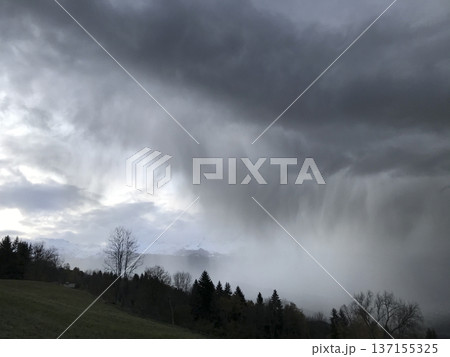 storm clouds over the French mountains 137155325