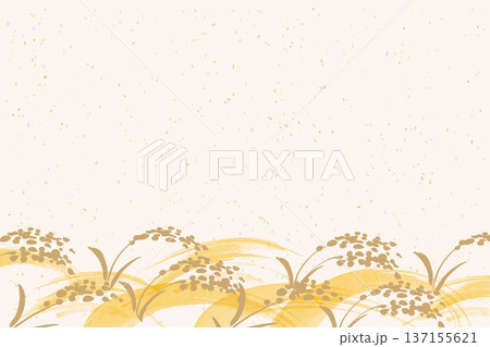 セピアの稲のイラスト背景　お米 137155621