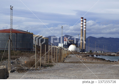 thermal power plant located on the Mediterranean coast thermal power plant located on the Mediterranean coast 137155716