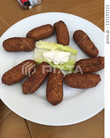 plate of cod croquettes 137155721