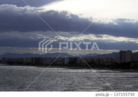 coastal landscape of the mediterranean sea on a cloudy day 137155730