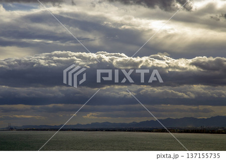 coastal landscape of the mediterranean sea on a cloudy day coastal landscape of the mediterranean sea on a cloudy day 137155735