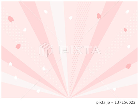 桜と集中線の背景素材 137156022