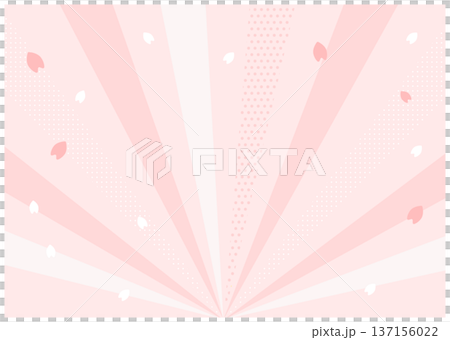 桜と集中線の背景素材 137156022
