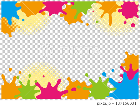 潑墨插畫邊框 137156031