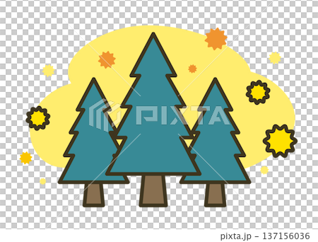 雪松花粉散播示意圖 雪松花粉散播示意圖 137156036