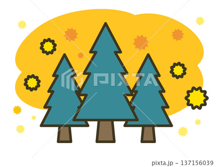 スギ花粉が飛散するのイラスト スギ花粉が飛散するのイラスト 137156039
