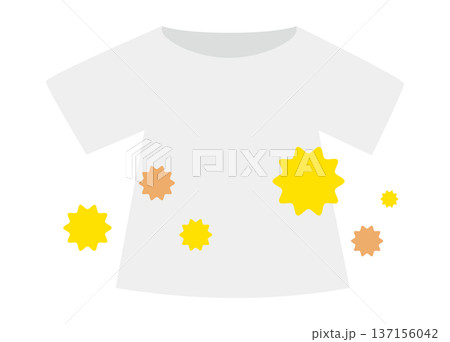 花粉と洗濯物のイラスト 137156042