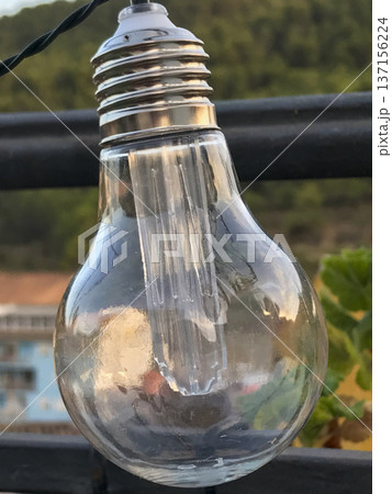 decorative outdoor led bulb hanging on the terrace decorative outdoor led bulb hanging on the terrace 137156224