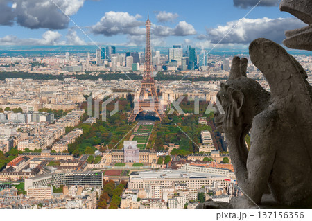 Eiffel Tower and Paris cityscape Eiffel Tower and Paris cityscape 137156356