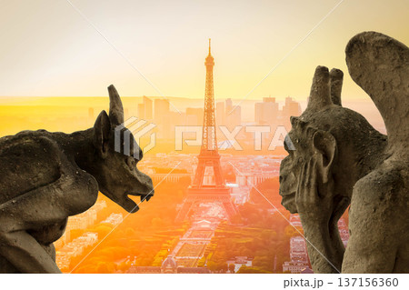 Eiffel Tower and Paris cityscape Eiffel Tower and Paris cityscape 137156360