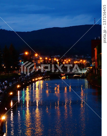 小樽運河の夜景 小樽運河の夜景 137156455