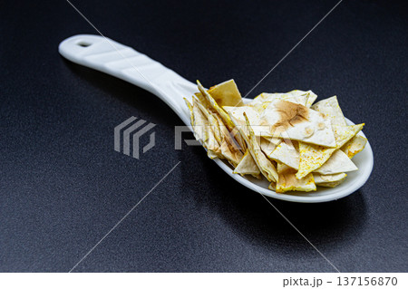 beautiful texture ripe of natural chips potato on background beautiful texture ripe of natural chips potato on background 137156870