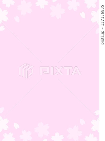 縦の背景　桜の花の枠　ピンク 137156935